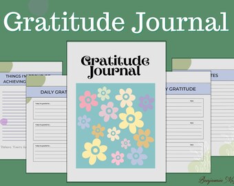 Gratitude Journal, Daily Gratitude Journal, Good Notes, Digital Journal, Mental Health, Self Care & Mindfulness Journal, Five Minute Journal