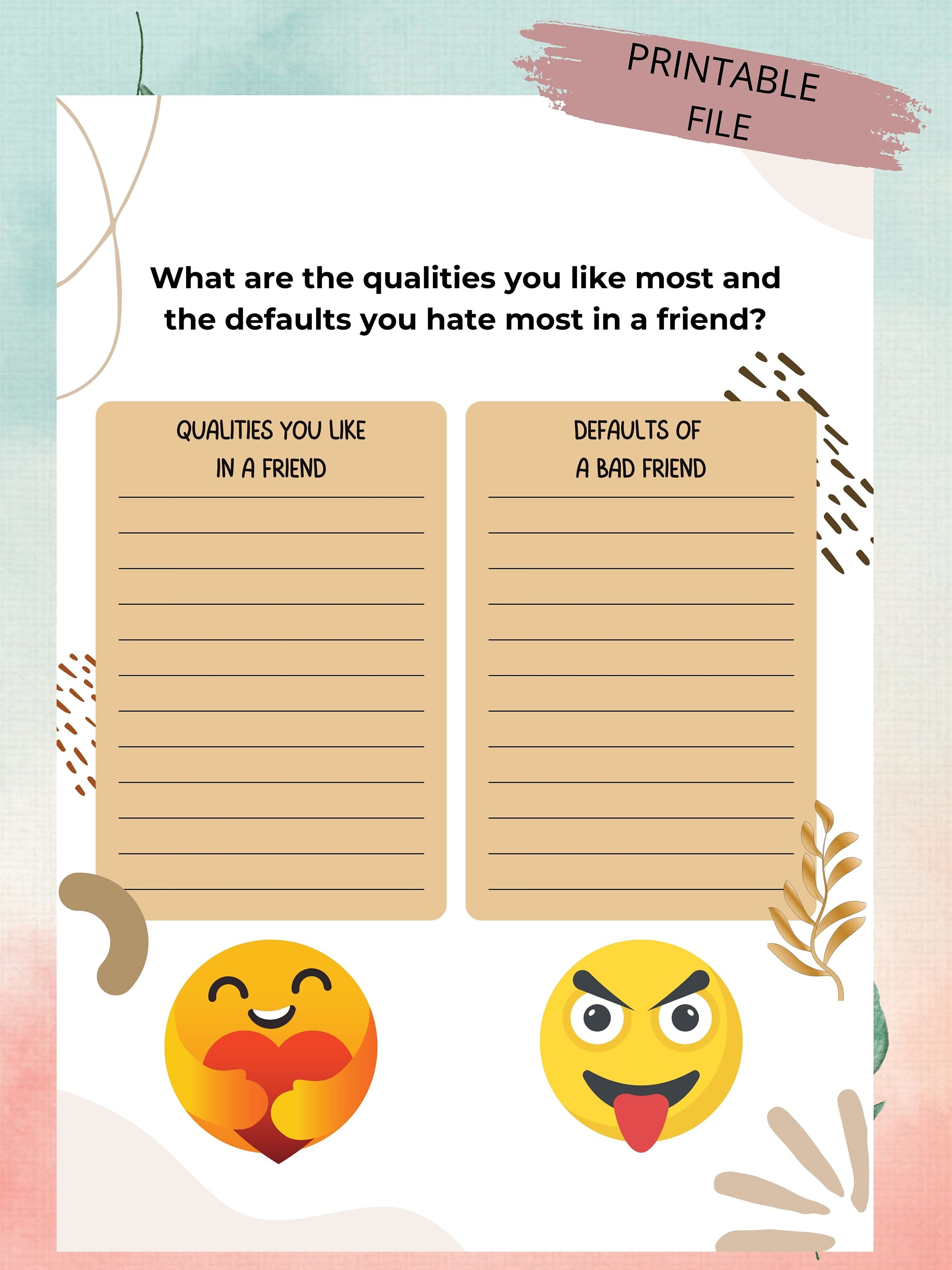 Good Vs Bad Friend Poster: Social Skills Activity (printable) - Etsy ...