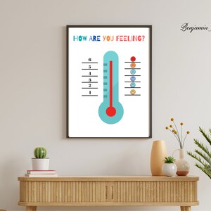 How Are You Feeling Thermometer Poster - My Emotions Poster - Emotional Regulation Poster Printable