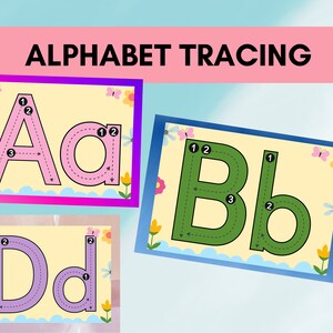 Upper & Lowercase Alphabet Tracing Cards, Letters A to Z, 26 Alphabet Worksheets, Pre k Worksheets, Practice, Homeschool, Preschool, PDF