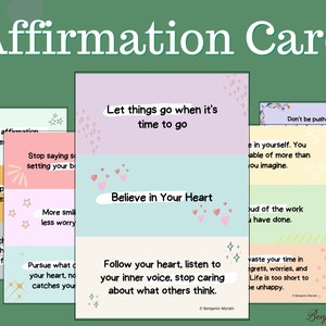 Cartes d'affirmation quotidiennes, Cartes de citations, Cartes de culture créative, Cartes d'inspiration, Cartes de manifestation de créativité, Cartes d'affirmation pour enfants
