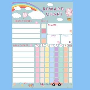 Kids Chore Chart  with Rewards | Responsibility Chart | School Chart | Kids Schedule | Printable Chart