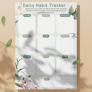 Daily Habit Tracker | Printable Goal Planner | Simple Tasks Planner ...
