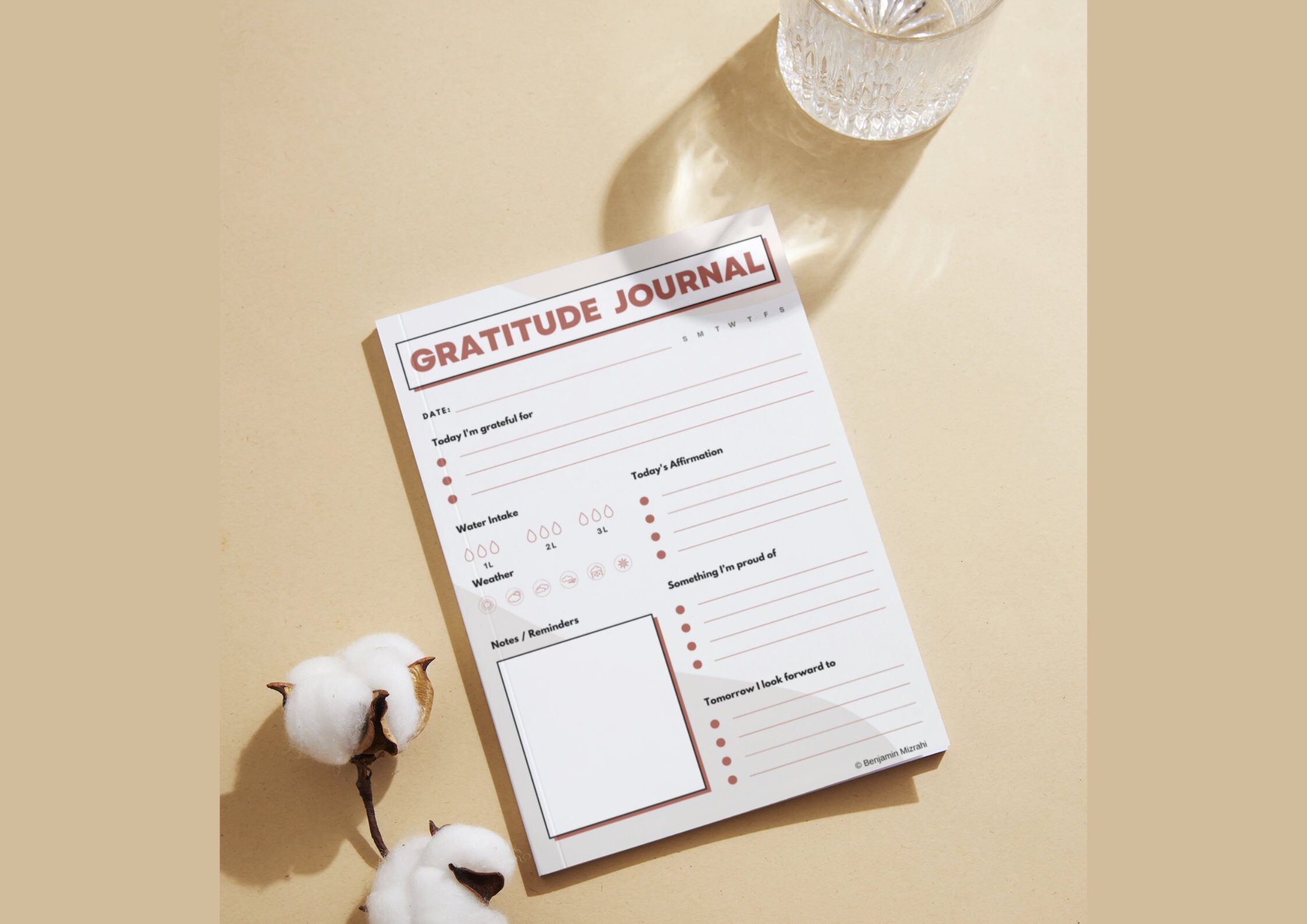 Gratitude Journal Printable | Daily Mindfulness Log (digital Download ...