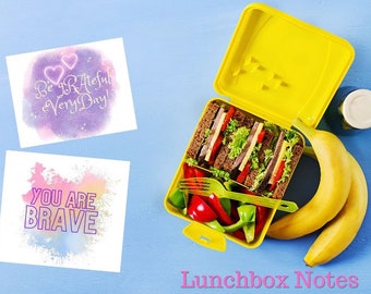 Kids Lunch Box Notes, Positive Affirmations (Instant Download)