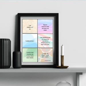 Affirmation Cards Printable, Self Love Affirmation Cards, Self Concept And Confidence, Encouragement Card, Affirmation Cards For Self Love