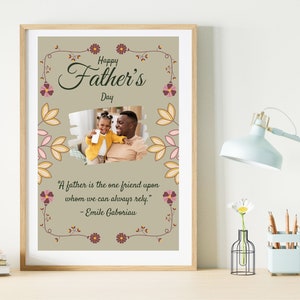 Happy Father&#39;s Day Digital Printable, Father&#39;s Day Card, Editable Instant Download, Greeting Card Gift for Dad, Brother, Husband, Grandpa