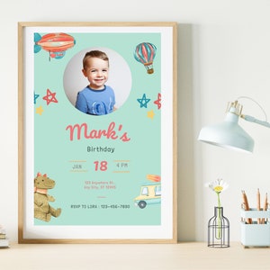 Editable Birthday Invitation Girls or Boys Printable Digital Instant Download Canva