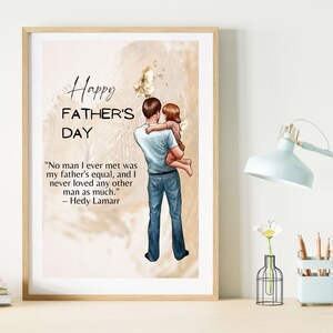 Happy Father&#39;s Day Digital Printable, Instant Download, Greeting Card Gift for Dad, Brother, Husband, Grandpa