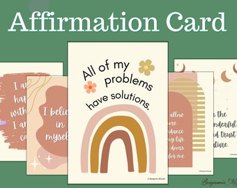 Printable Affirmation Cards, Mental Health Self-Care (Digital Download)