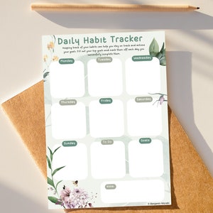 Daily Habit Tracker | Printable Goal Planner | Simple Tasks Planner ...