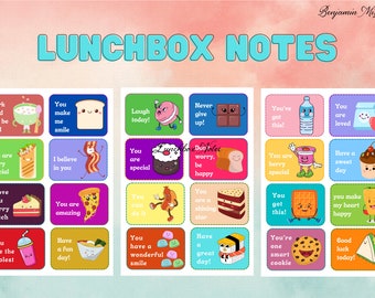 Notes de boîte à lunch pour enfants | Affirmations positives, cartes d'encouragement (téléchargement numérique)