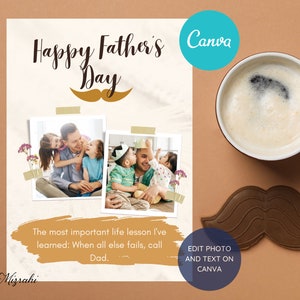 Father&#39;s Day Card | Digital Download Father&#39;s Day Card | Printable Card, Father&#39;s Day Card Printable, Digital Dad Day Card, Editable Picture
