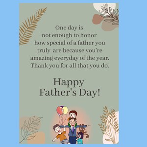 Happy Father&#39;s Day Digital Printable, Instant Download, Greeting Card Gift for Dad, Brother, Husband, Grandpa