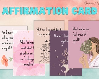 Printable Affirmation Cards, Daily Inspiration, Self-Care (Digital Download)