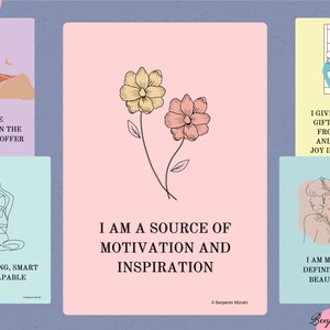 I Am Affirmation Cards for Shower Self-Care Meditation Cards, Motivational Cards Inspirational Mindfulness Gifts, 10 Daily Affirmation Cards
