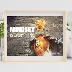 Mindset Is Everything - Mindset Is Everything Wall Art - Printable Inspirational Wall Home Decor, Living Room, Wall Art, Motivational Art