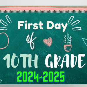 Back to School Chalkboard Sign, First Day of School Poster Personalized School Chalkboard Sign, Any Grade Sign, 1st Day of School, Editable