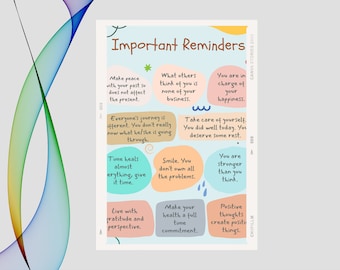 Positive Affirmations Poster | Therapy Office Decor (Digital Download)