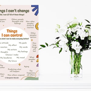 Things I Can Control Mental Health Poster -  Control Myself Therapy Poster Printable