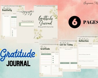 Diario de gratitud / Atención plena y autocuidado (Descarga digital)