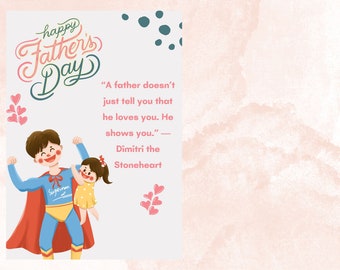 Editable Father's Day Card Printable (Digital Download)