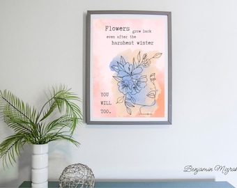 Feminist Art, Printable Quotes, Feminist Poster, Printable Wall Art, Gift for Her, Quote Print, Feminist Gifts, Modern Illustration Woman