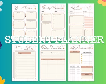 Student Planner Bundle, Daily Journal, School Assignment (Digital Download)