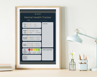 Daily Mental Health Tracker, Self-Care Planner (PDF)