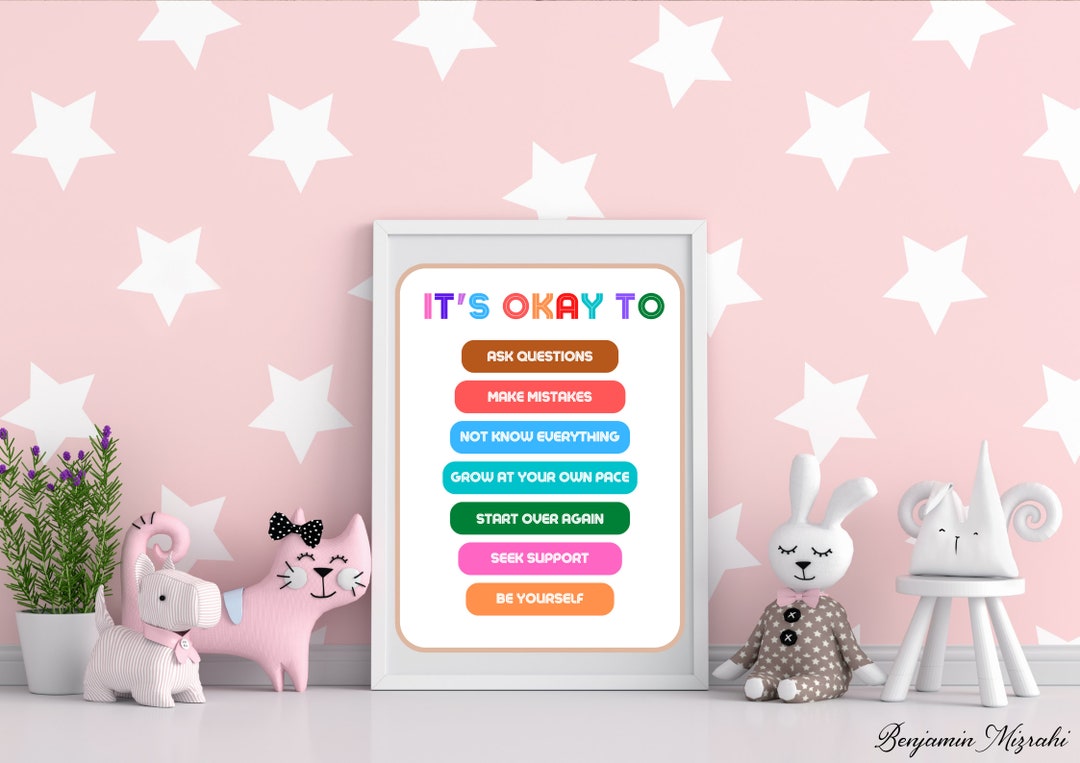 Its Okay Not to Be Okay Classroom Decor Poster - Educational Wall Art ...