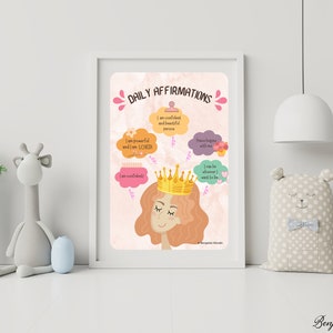 Affermazione quotidiana Positiva Self-Talk / Poster per la terapia del Self-Talk / Voce interiore / Autostima / Critico interiore / Benessere mentale