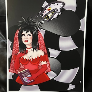 Beetlejuice Lydia deetz Halloween art poster  prints 8.5 x 11 house decor