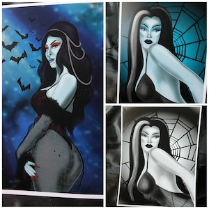 Lily Munster The Munsters horror art prints goth art 5x7 and 8x11 poster