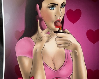 Jennifer’s body, I am a god horror poster 8.5 x 11 Valentine’s Day gift idea heart pattern Megan fox spooky Halloween decor scary movie