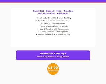 Graduation Party Planner Guest List RSVP Tracker | Party Budget | Menu Planner | Day-Of Timeline | Grad Party Checklist | Instant Download