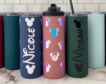 Personalized 20oz Mouse Stainless Steel Matte Finish Tumbler Gift for Disney Lover!