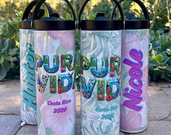 Personalized Pura Vida Vacation 20oz Tumbler: Stainless Steel Water Bottle