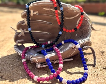 2 Color Sports Ice Drip Necklace String Bling Baseball Bling Softball Bling Swing Baseball Sparkle Necklace Sports Necklace 7-1-7-1