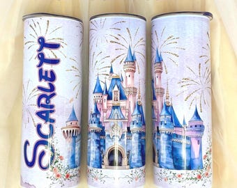 Personalized Magic Castle Tumbler: 20oz Stainless Steel Water Bottle