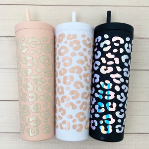 Leopard Print Acrylic Tumbler 18oz or 24oz With Matching Straw - Etsy