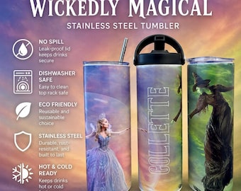 Personalized Sport Top 20oz Tumbler Stainless Water Bottle Screw on Straw Lid Dishwasher Safe! Musical Theater For Good