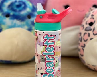 Personalized Squish 12oz Stainless Steel Insulated Spill Proof Water Bottle! Kids Personalized tumbler