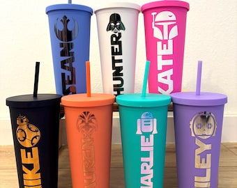 Personalized Acrylic Tumbler 24oz with matching straw and lid Fan Skinny Tumbler