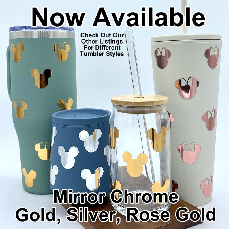 PERSONALIZED Mickey and/or Minnie 40oz Insulated Stainless Steel Tumbler with Handle Disney Fan Vinyl decals image 6