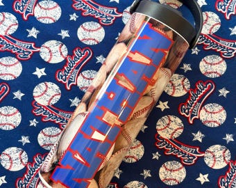 Baseball Personalized Sport Top 20oz Tumbler Stainless Water Bottle Screw on Straw Lid Dishwasher Safe!