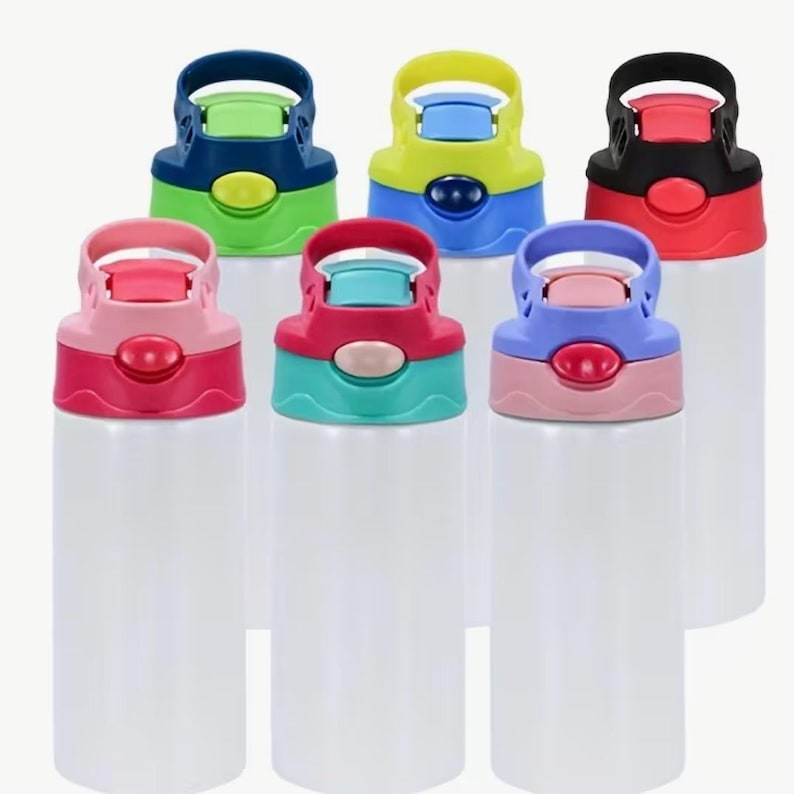 Botella de agua Squish personalizada de acero inoxidable de 355 ml, con aislamiento y antiderrames. Vaso personalizado para niños. imagen 3