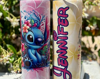 Personalized Hawaiian Stainless Steel Tumbler with Straw Dishwasher Friendly