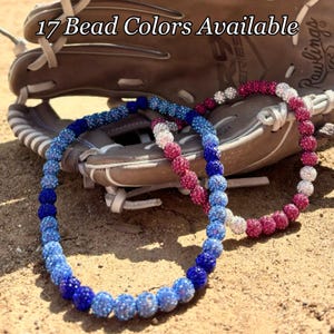 2 Color Sports Ice Drip Necklace Baseball Bling Softball Bling String Bling Swing Bling Baseball Candy Drip Bling Bracelet  5-2-5-2