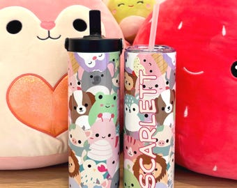 Personalized Sport Top 20oz Tumbler Stainless Water Bottle Screw on Straw Lid Dishwasher Safe!