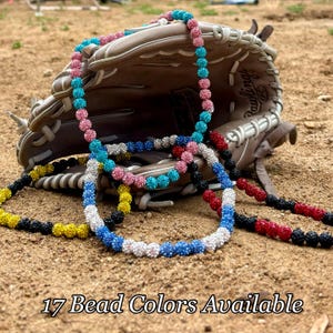2 Color Sports Ice Drip Necklace Baseball Bling Softball Bling String Bling Swing Bling Baseball Cotton Candy Necklace Candy Drip 3-3-3-3